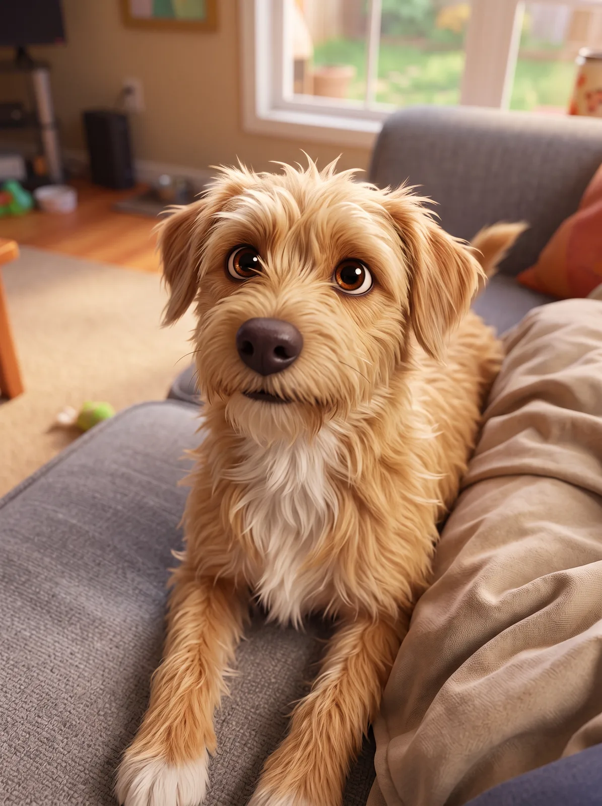 3D Animated portrait of an AI-generated sample pet
