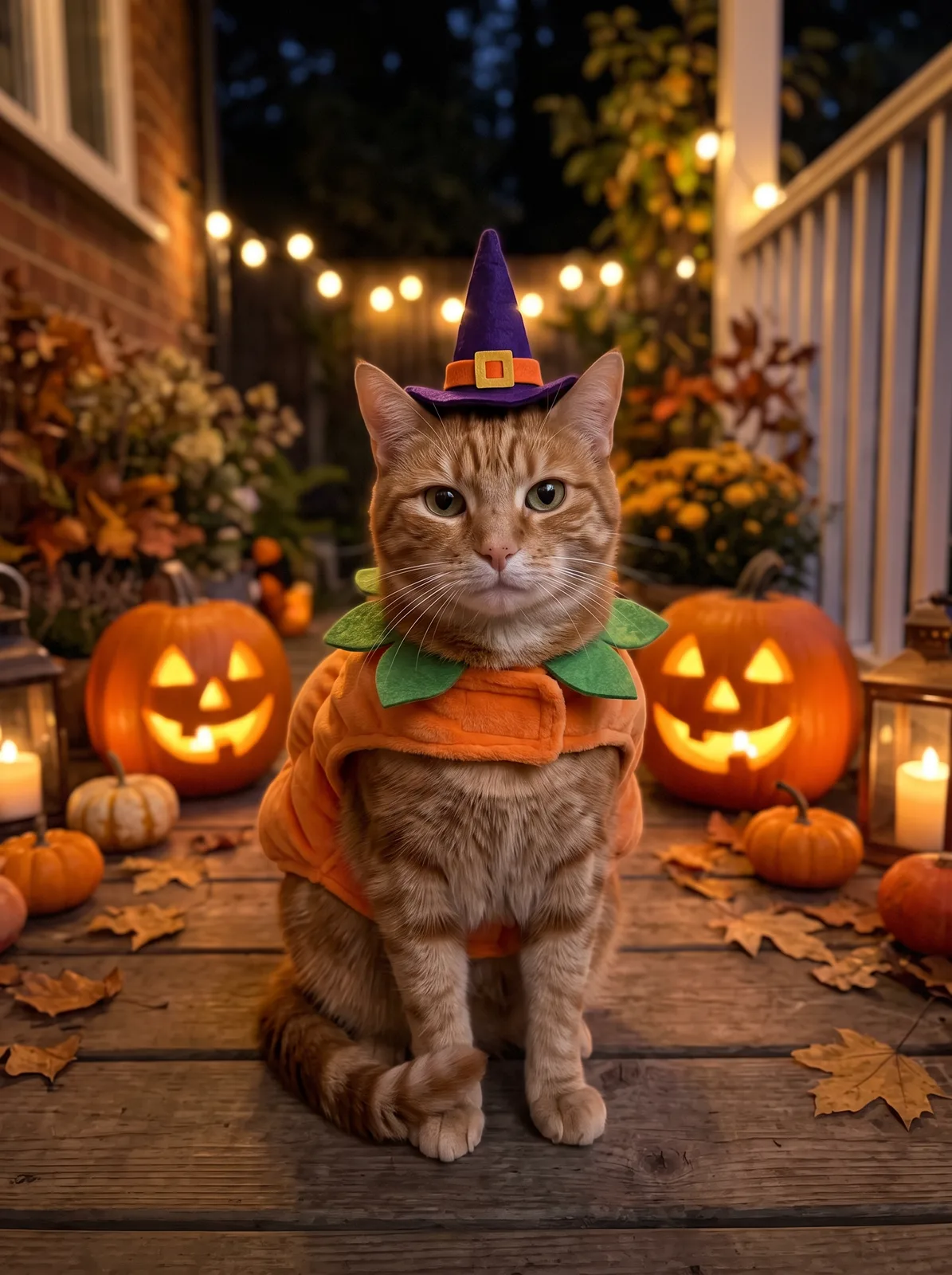 halloween portrait of the same AI-generated sample pet