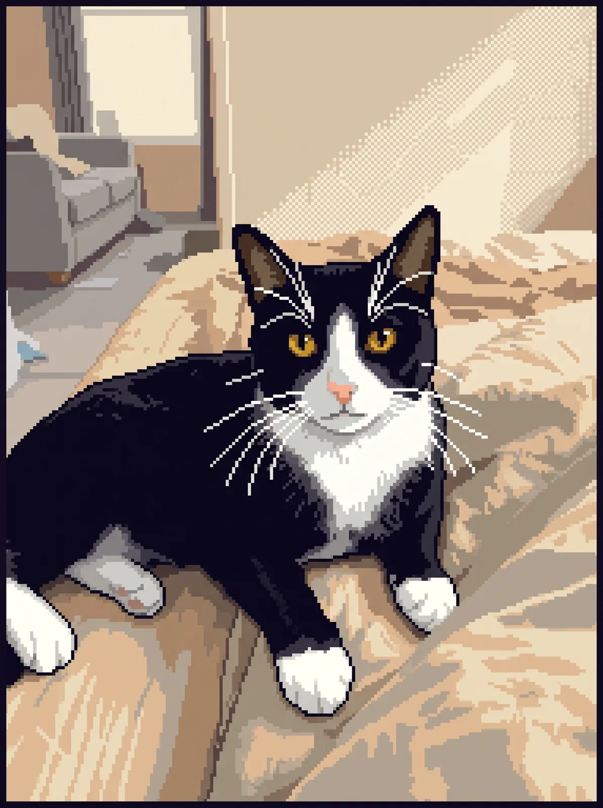 pixel-art portrait of the same AI-generated sample pet