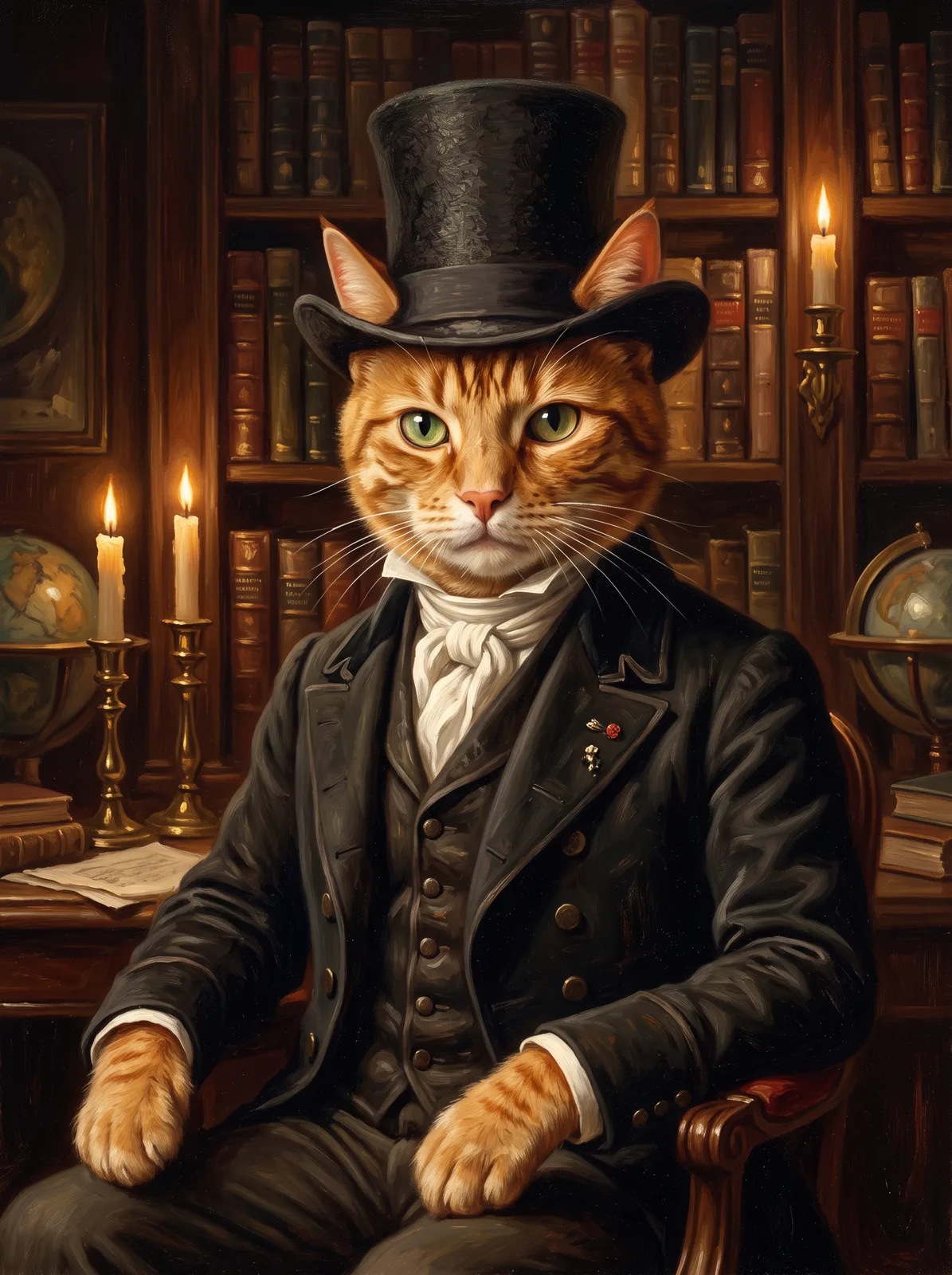 victorian portrait of the same AI-generated sample pet