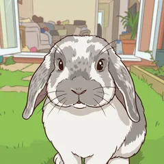 Cartoon portrait of an AI-generated sample pet