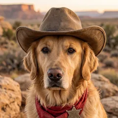 Cowboy portrait of an AI-generated sample pet