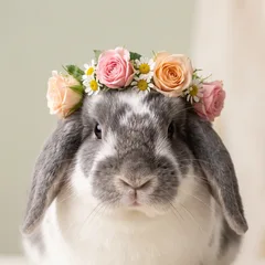 Floral Crown portrait of an AI-generated sample pet