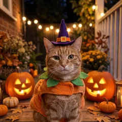 Halloween portrait of an AI-generated sample pet