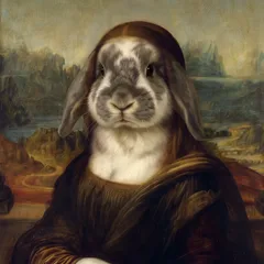 Mona Lisa portrait of an AI-generated sample pet