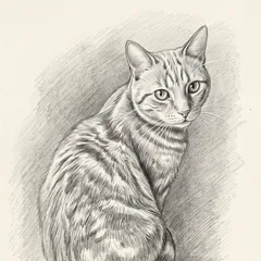 Pencil Sketch portrait of an AI-generated sample pet