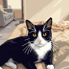 Pixel Art portrait of an AI-generated sample pet