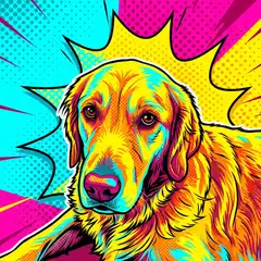 Pop Art portrait of an AI-generated sample pet